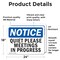 Signmission Quiet Please Meetings In Progress, 24 in W x Rectangle, Vinyl Decal OS-2PACK-NS-D-1824-L-17948 - alternate 4